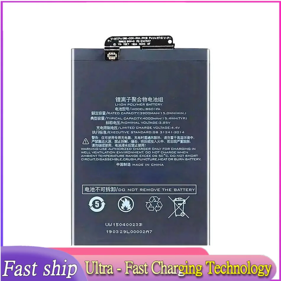 

Высокоэффективный аккумулятор для мобильного телефона Xiaomi Black Shark 1 Dual Sim TD-Lte Skr-A0 Awm-A0, прочный аккумулятор BS01FA 4000 мАч