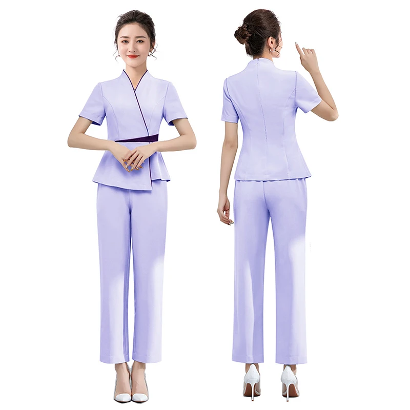 Autumn Winter Long Sleeve Beautician Uniform Women SPA Beauty Salon Suit Nurse Summer Lady Restaurants Hotel Waitress Workwear 