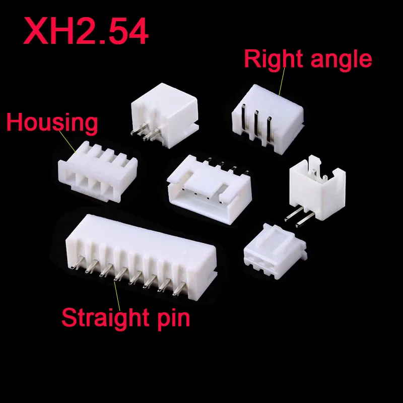 50Pcs/10pcs XH2.54 Connector 2.54MM 90 Degree Right Angle Pin Header/Terminal/Housing Wire Connectors 2P 3P 4/5/6/7/8/9/10P 12P