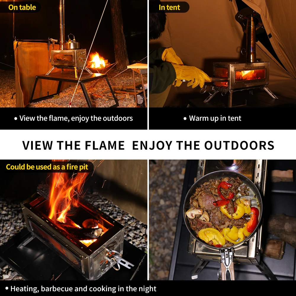 Soomloom Foldable Wood-Burning Stove Portable Outdoor Heater