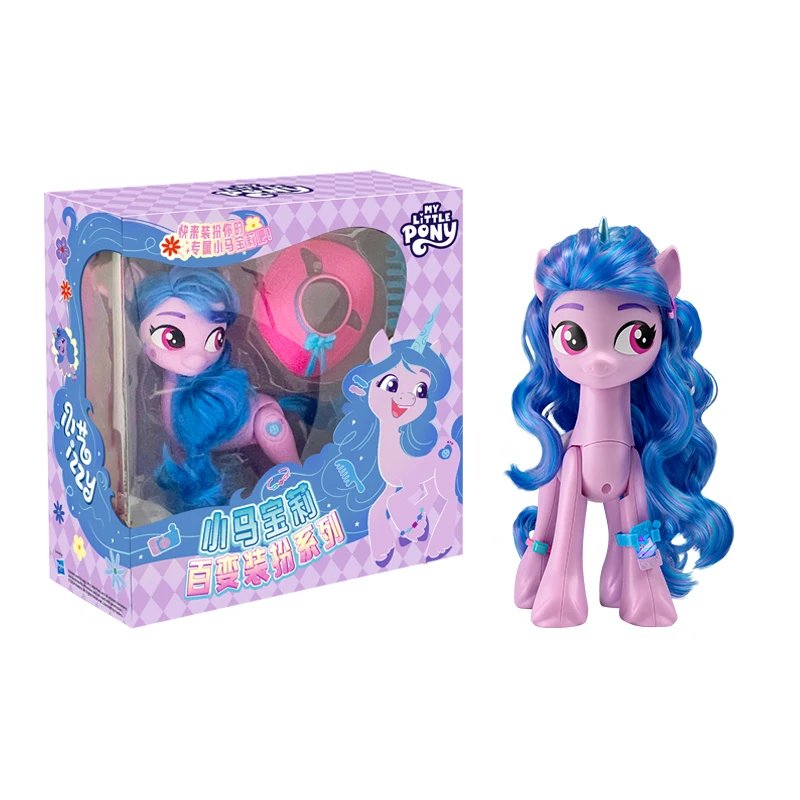 بلدي ليتل المهر 22 سنتيمتر عمل أرقام اللعب الكرتون يونيكورن التماثيل دمى نموذج الفتيات DIY بها بنفسك لعبة شعر مستعار مشط اكسسوارات هدايا عيد الميلاد