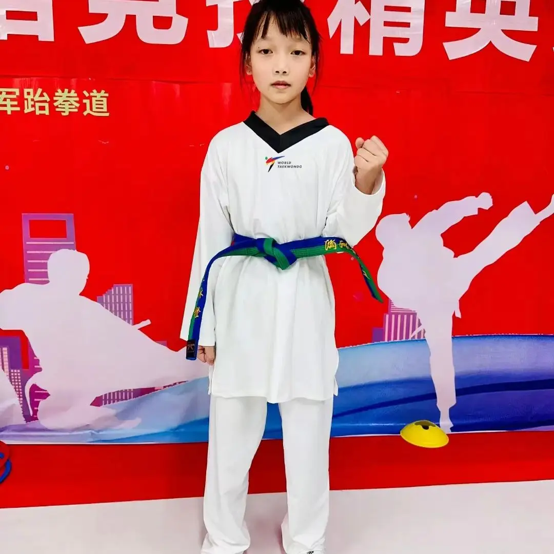 Taekwondo Uniforms Quick-Drying Stretchable 100-210cm Sizes Available for Kids & Adults - New Arrival Hot Sell Tight-Fitting image 6