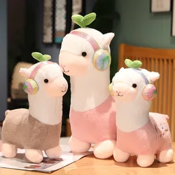 25-68CM Cute headset Alpaca Llama Plush Toy Stuffed Animal Sheep Dolls Soft Plush Alpaca Dolls For Birthday Gifts