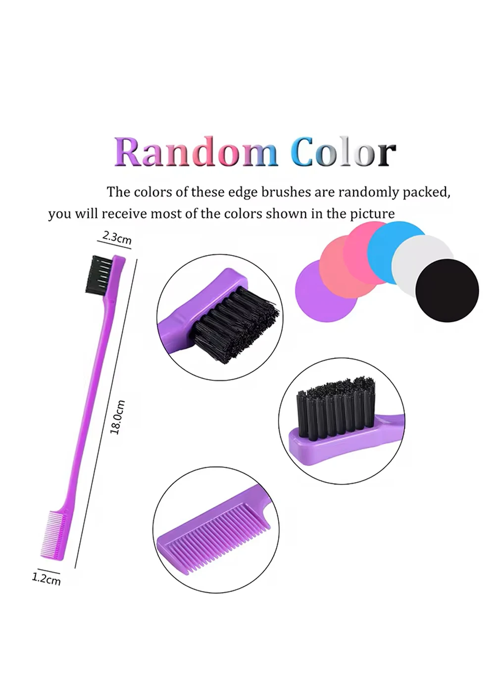 1pc anti-static double-sided edge comb control hair salon professional accessory hair salon tool Special for real hair wigs