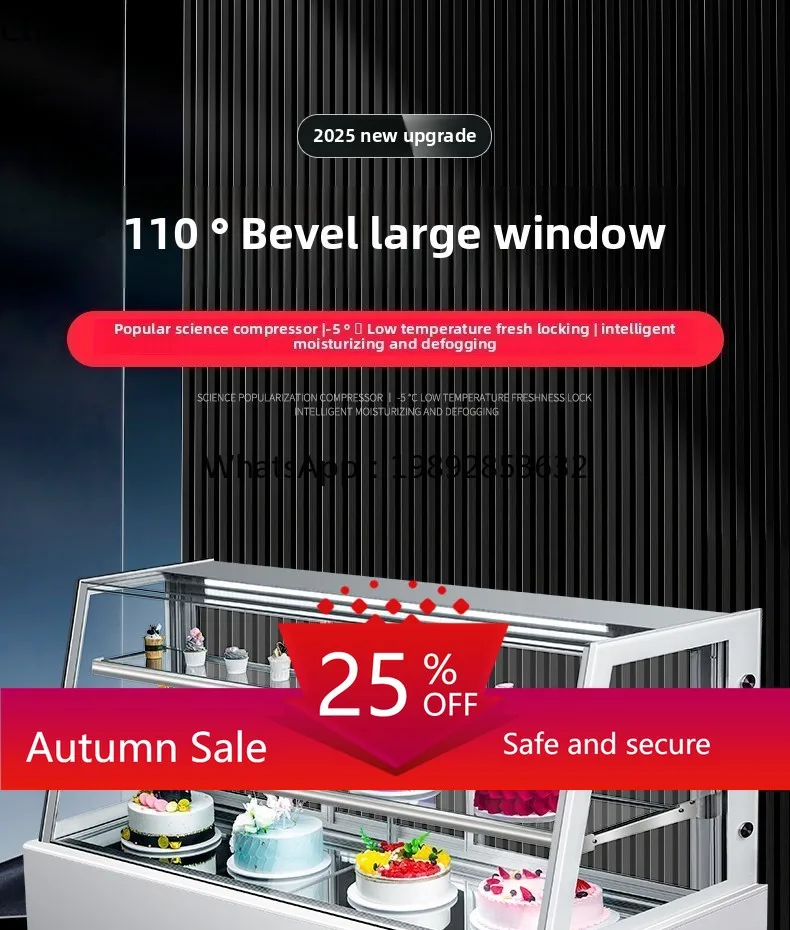 

Bevel Cake Display Cabinet Air Cooled Baking Low Temperature Mousse West Point Cabinet Chocolate Dessert