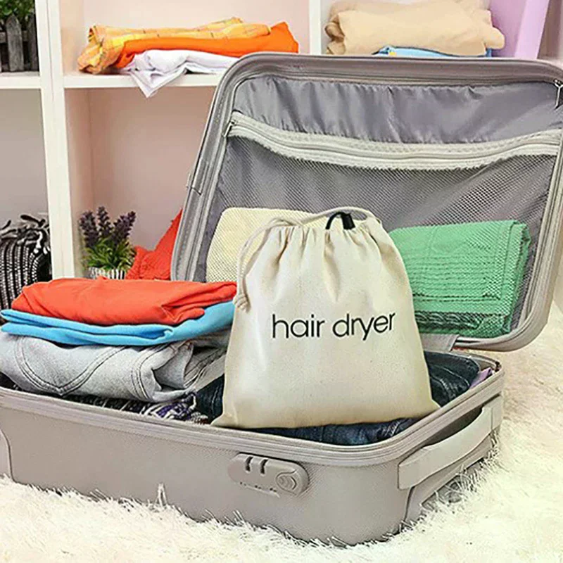 Hair Dryer Cloth Bag Hair Diffuser Hairdryer Bag Drawstring Closure Cover Canvas Storage Belt Mouth Drawstring Dust Bag