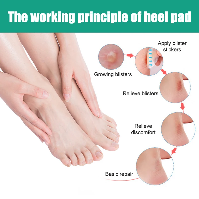 24개 5팩 접착식 하이드로콜로이드 젤 물집 패치 발뒤꿈치 보호 스티커 페디큐어 패치 발 관리 도구