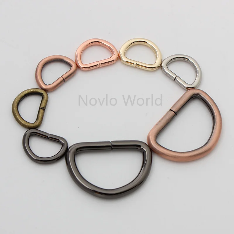 10-50 pieces 2 sizes 10-20mm 7 colors 3/8\'\' 3/4\'\' red copper color d ring for backpack opened d buckles purse accessories