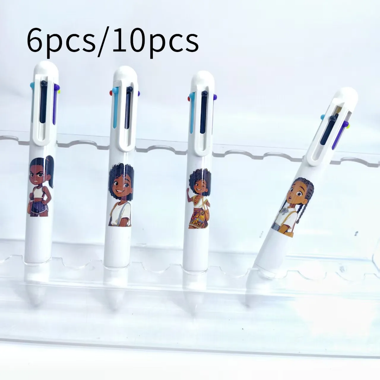 

6 шт./10 шт. креативные шариковые ручки для черных девушек и студентов для подписи для офисных подарков