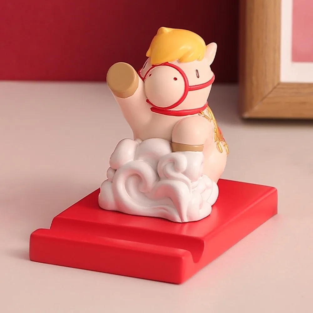 

Талисман зодиакальная лошадь, подставка для телефона, украшение для фестиваля, декоративный китайский стиль, 2026, держатель для украшений в виде лошади, реалистичный мультфильм