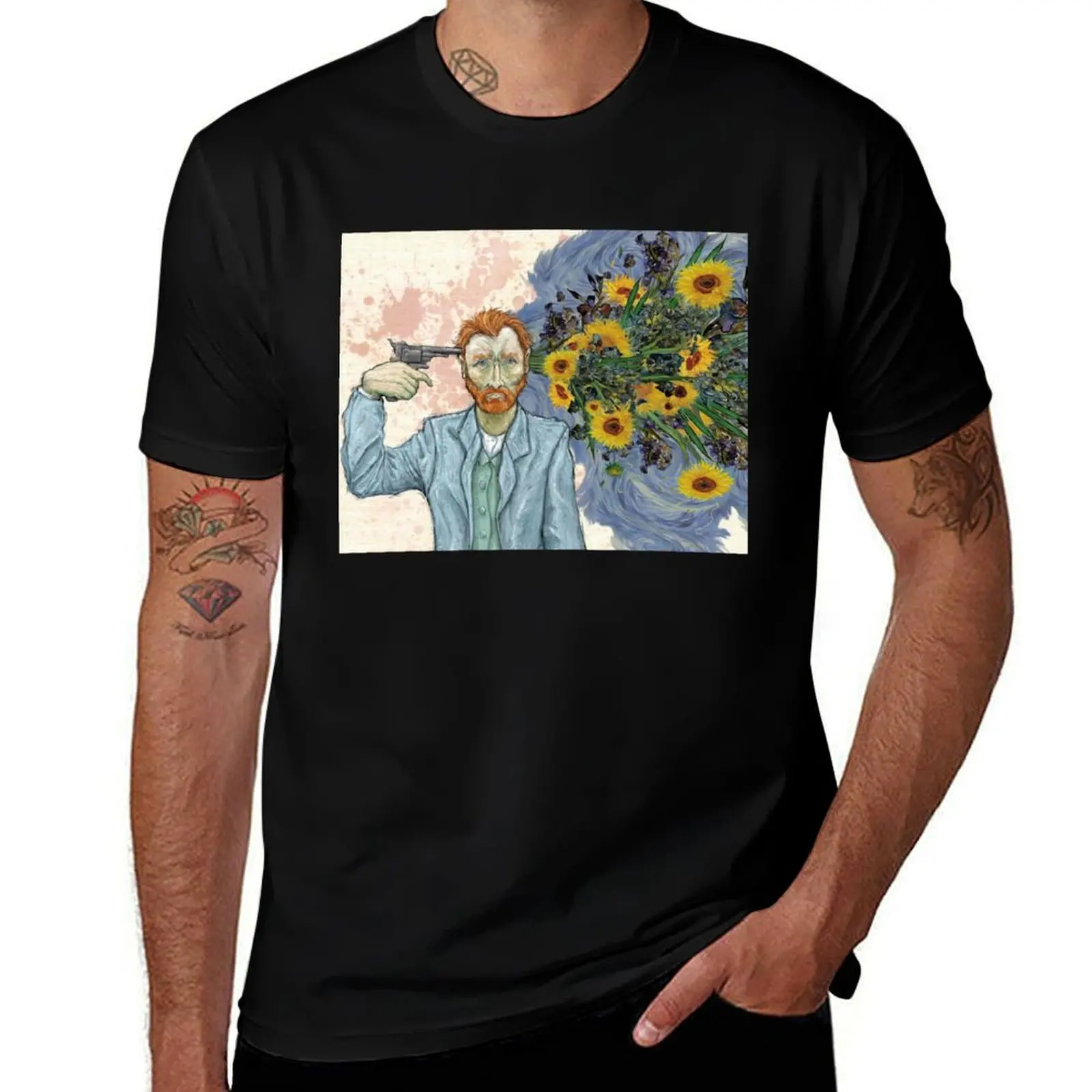 

Sunflowers Van Gogh Killing himself T-Shirt croswit shirt man for a boy summer 2025 tshirts for men