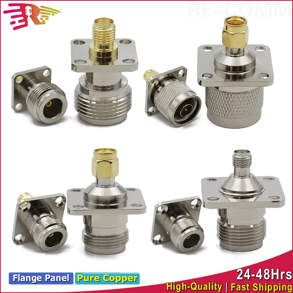 

N SL16 to SMA Type Connector Male Female RF Coaxial Adapter 4 Hole Flange Panel Transmission Test Jack Plug Straight Converter