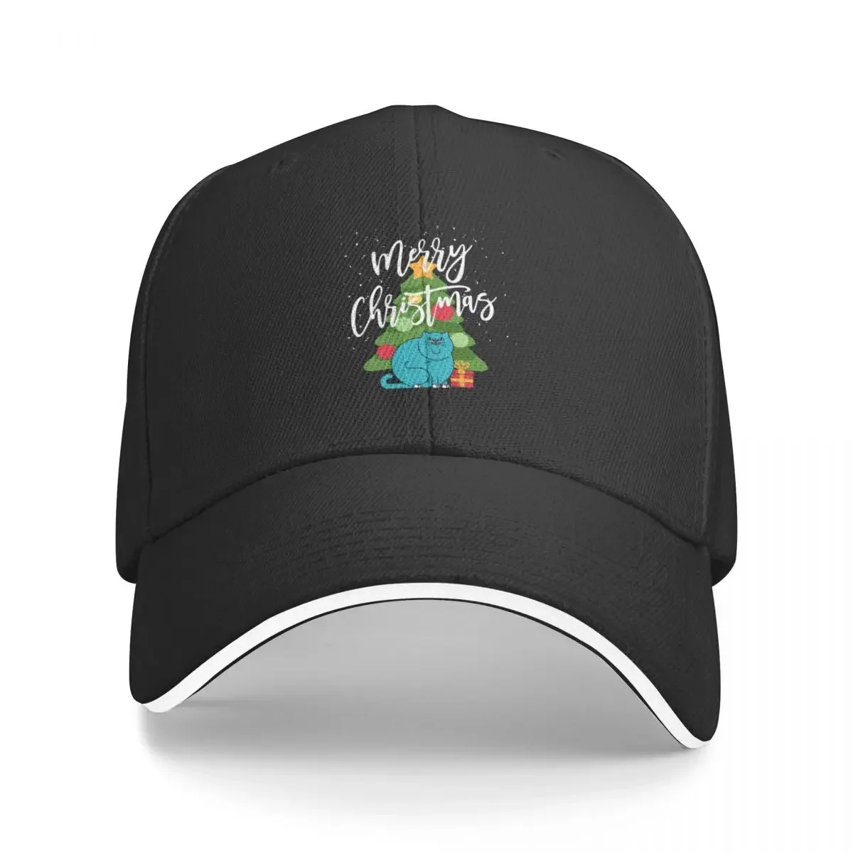 Funny Merry Christmas Cat , light Tree Baseball Cap hiking hat Wild Ball Hat Women's Beach Outlet Men's