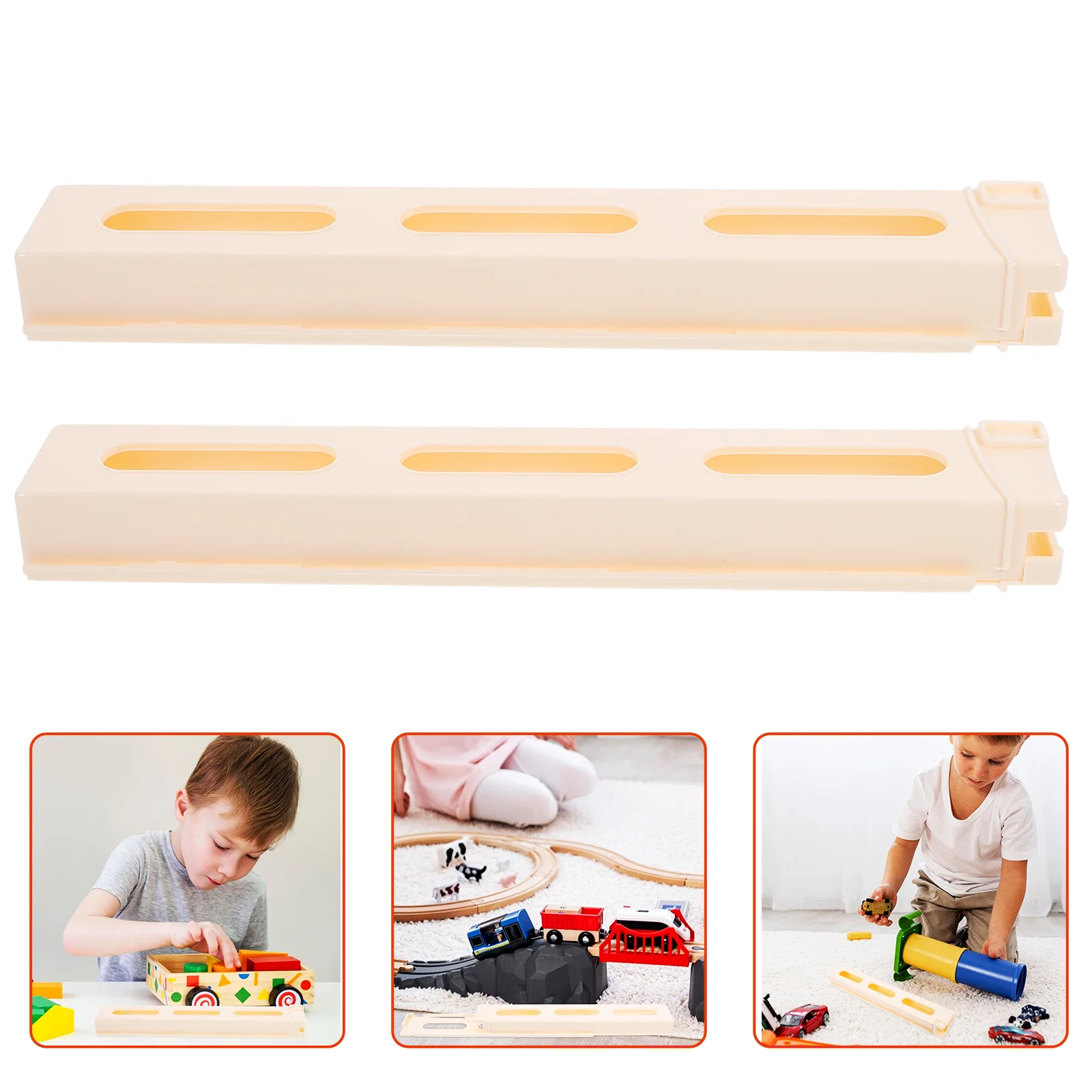 2 Pcs Dominoes Storage Box Game Train Clips Building Accessories Fun Toy Kids Prop Plastic DIY Child Unique Toys