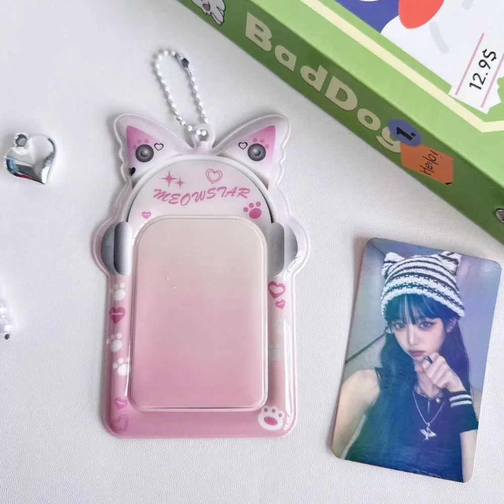 

Новый 3-дюймовый держатель для фотокарт Kpop, ПВХ дисплей для фотографий, фоторамка с изображением идола, держатель для карт для хранения бабочек для наушников