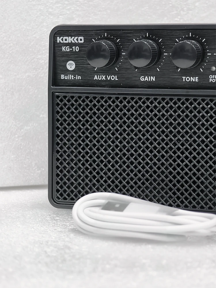 Portable Electric Guitar Amplifier KG-10 Clear & Overdrive Effects Adjustable Tone & Gain 10W Built-in Battery & Bluetooth