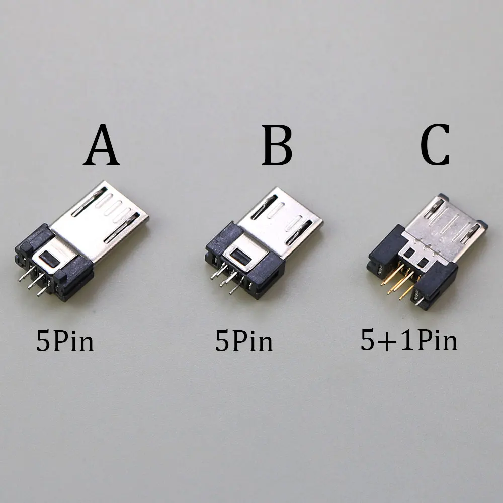 

10Pcs For DIY Welding Type Tail Charging port Mobile Phone Micro USB Connector socket Type B 5Pin Male Plug Wire Solder