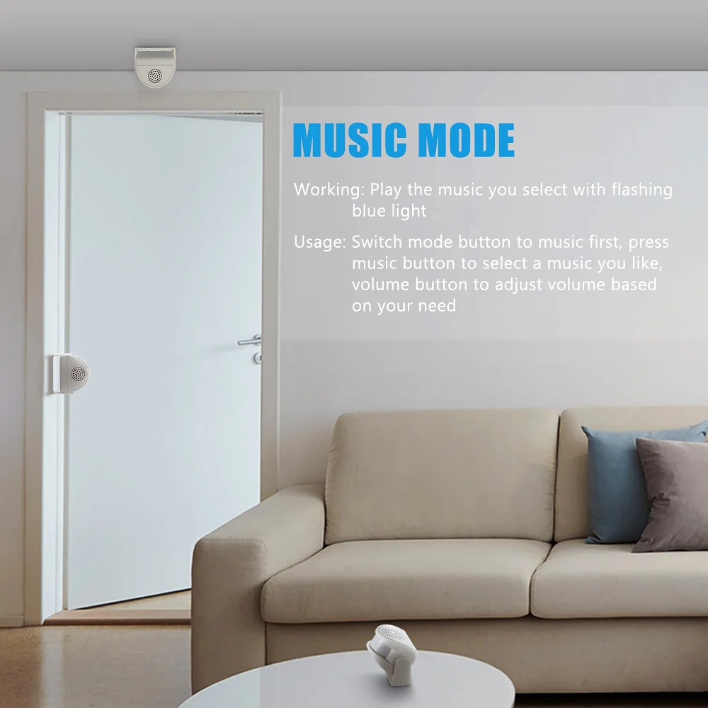 Shop 32 멜로디 용 환영 차임 벨 Shop Home Office Security Prottection Burglar 용 무선 모션 센서 초인종 알람