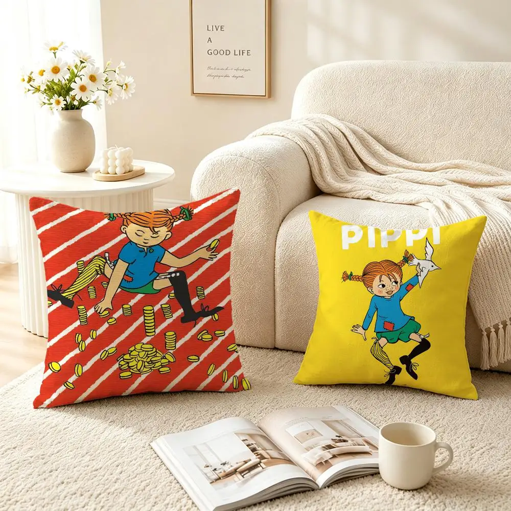 Ip Pippi Longstocking Cushion Cover Pillow Short Plush fresh natural Cushion for Living Room Bedroom Sofa Home Decoration