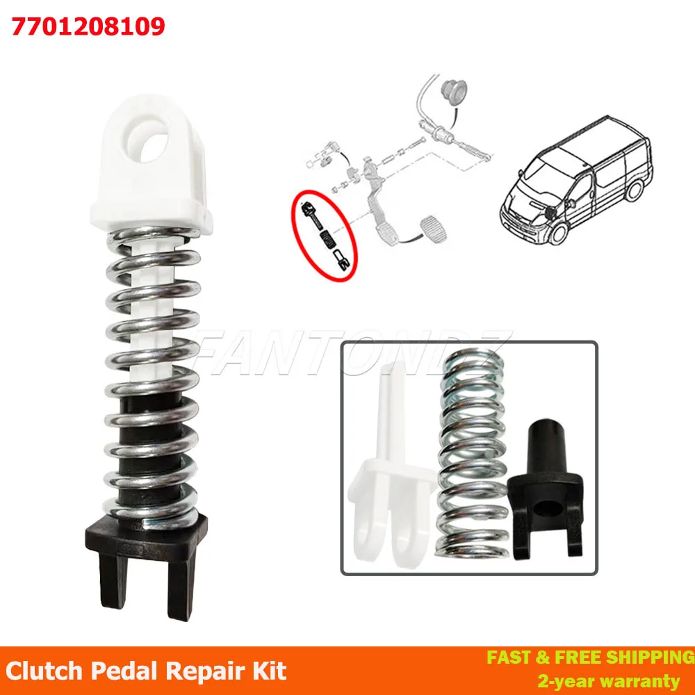 1PC Clutch Pedal Repair Kit Spring Retour Clutch Pedal Assist 7701208109 For Renault Trafic II For Nissan Primastar ABS Interior