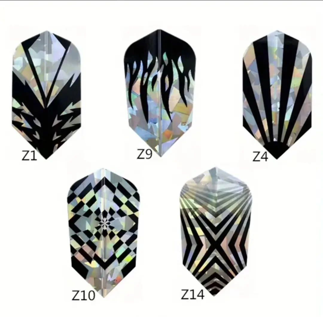 30 Pcs Durable Slim PVC Dart Flights Laser Reflective Designs for Steel Tip and Soft Tip Darts for Hobbyists Tournament Players