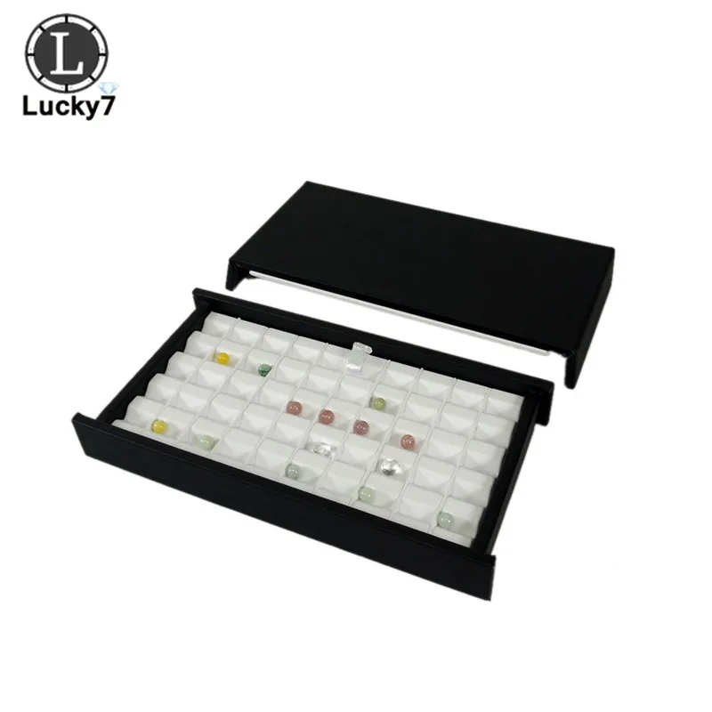 PU Leder Mit Magnet Abdeckung Bare Stein Display Fall 30 & 50 Grids Stein Display Schmuck Lagerung Inhaber Organizer Fach schmuck Box