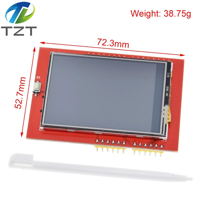 Imagem -02 - Módulo Tft Lcd de Tzt 2.4 Polegadas Tft Lcd Tela para Arduino Uno r3 Placa e Suporte Mega 2560 com Caneta de Toque Uno r3