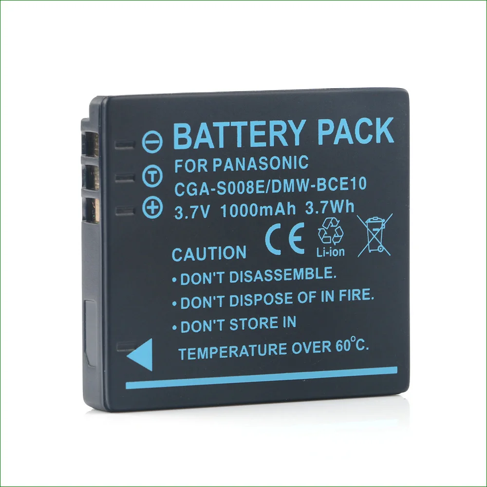 CGA-S008E Battery 1000mAh Camera Batterie For Panasonic DMC-FS3 DMC-FS5 DMC-FS20 DMC-FX30 DMC-FX33 DMC-FX35 DMC-FX36