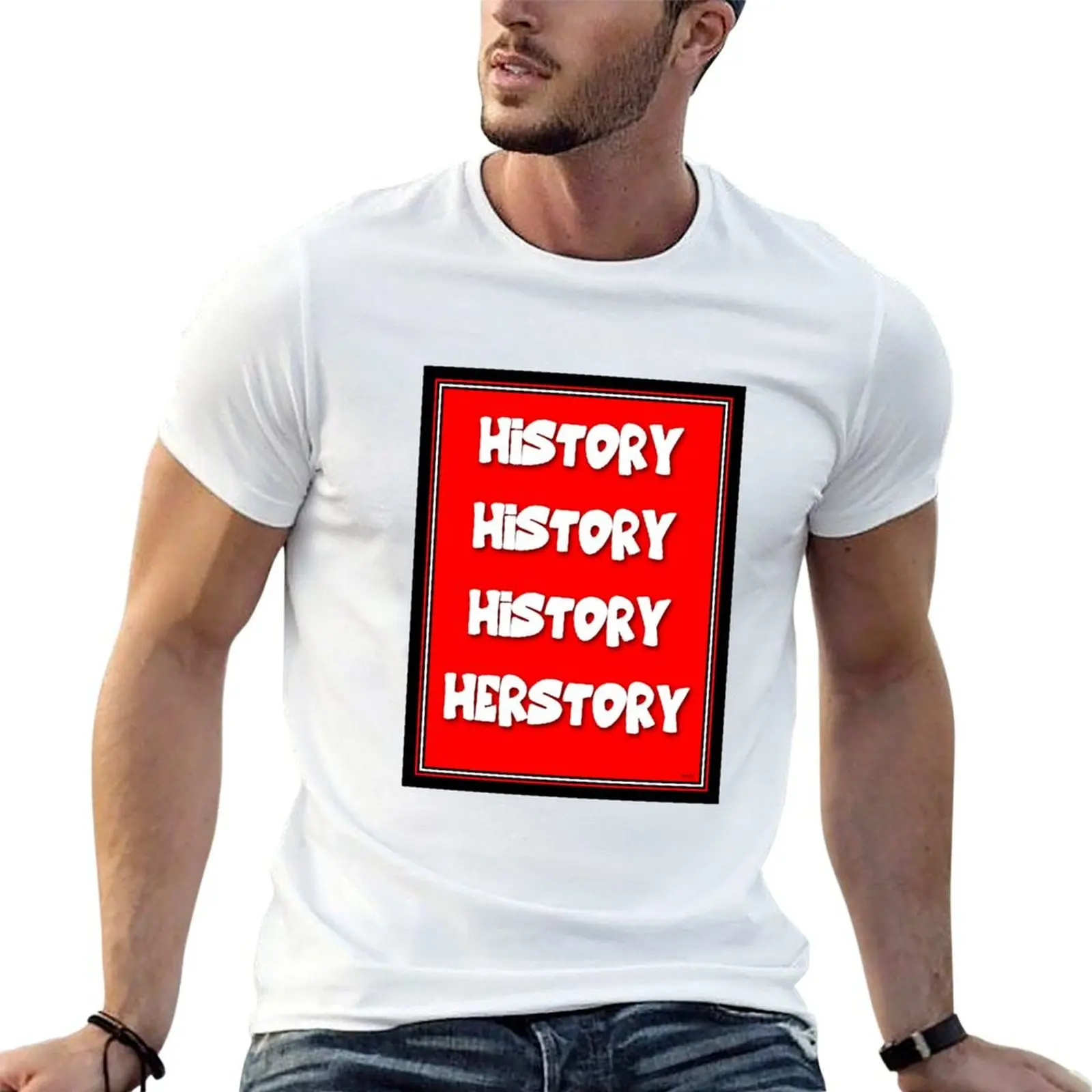Camiseta HERSTORY, camisetas estampadas para hombre, camisetas de diseñador, camiseta 100% algodón