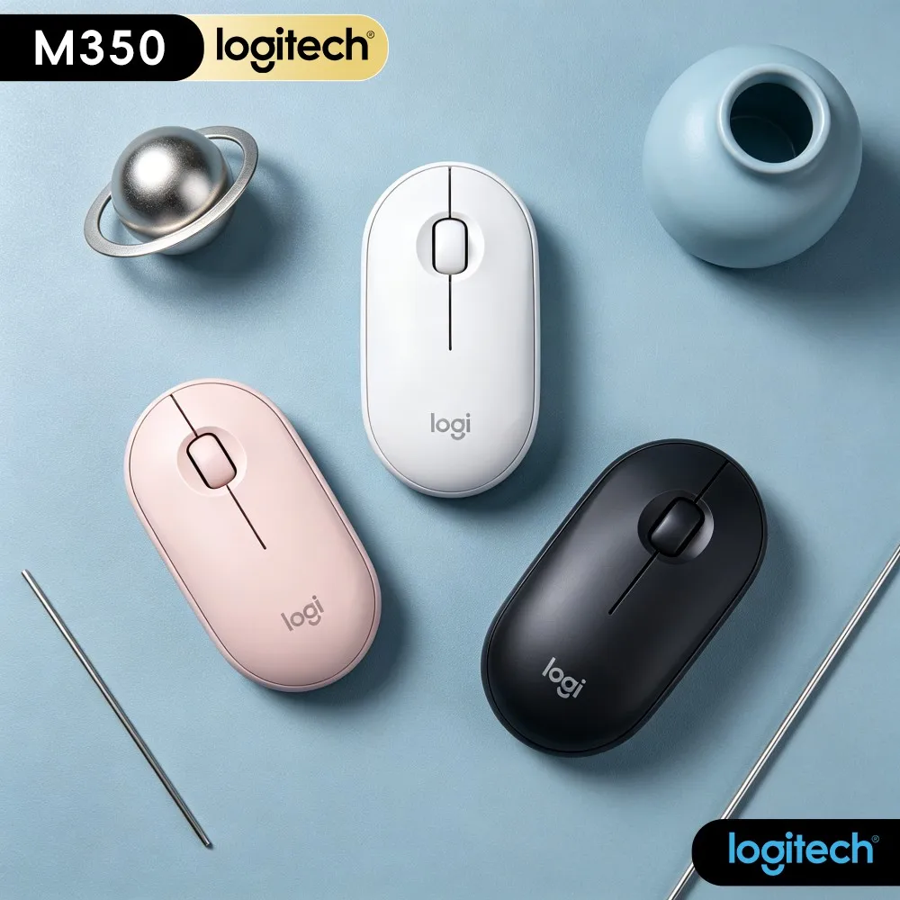 Logitech M350 PEBBLE Travel Slim Portable Lightweight Wireless Mouse 2.4G Bluetooth For Laptop PC Tablet Home Office Work