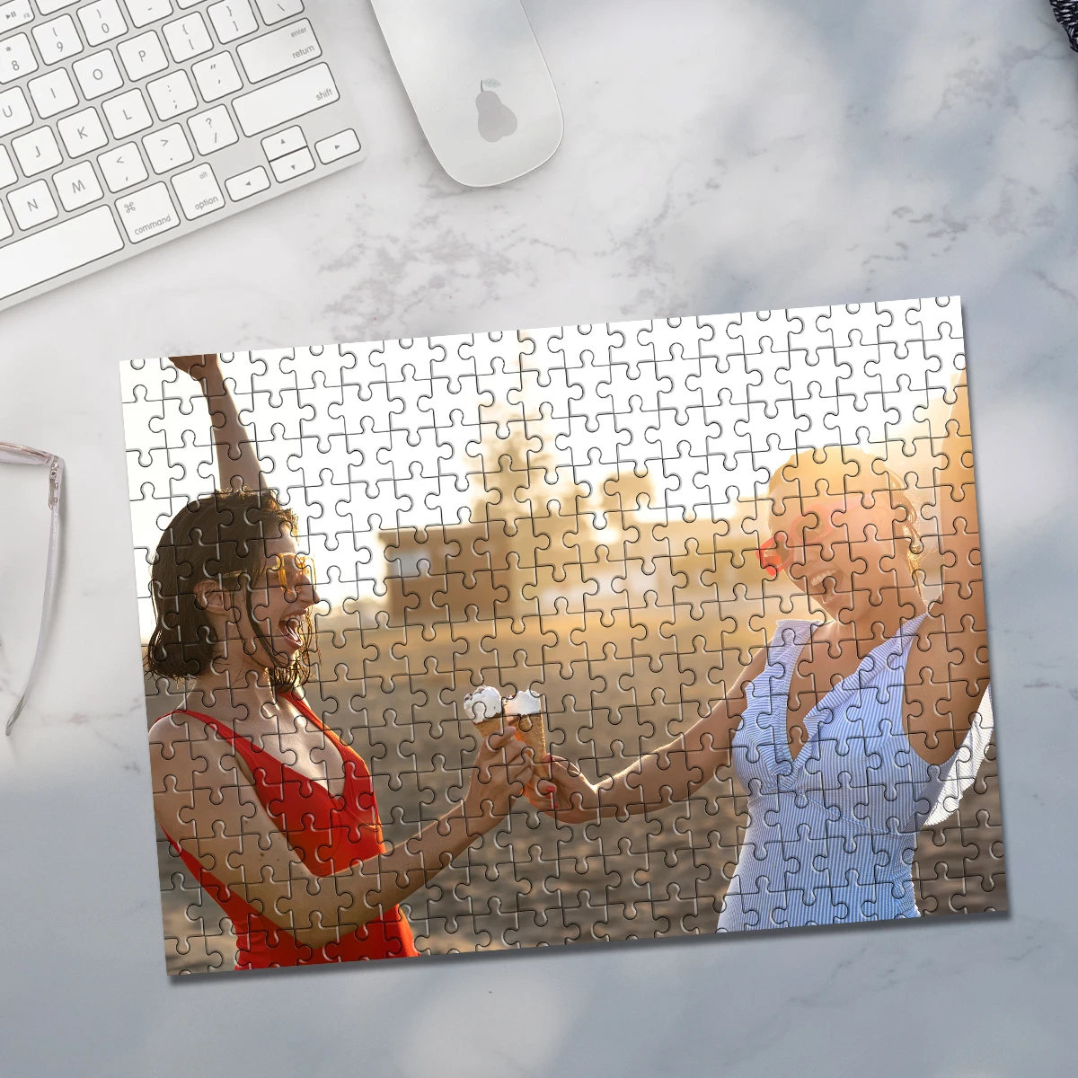 ตัวต่อรูปภาพสั่งทำส่วนตัว 35/300/500/1024 ชิ้น ของขวัญวันเกิดทำมือสำหรับเพื่อน ภาพตัวต่อรูปภาพแบบสั่งทำพิเศษ ของขวัญโอกาสพิเศษ