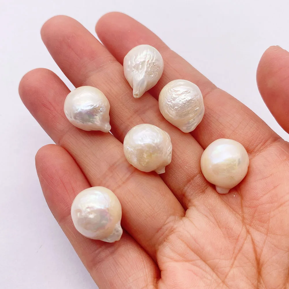 12-13mm Baroque Style Natural Cultured Freshwater Pearls Beads Irregular Perforations Loose Beads DIY Jewelry Accessories Gift