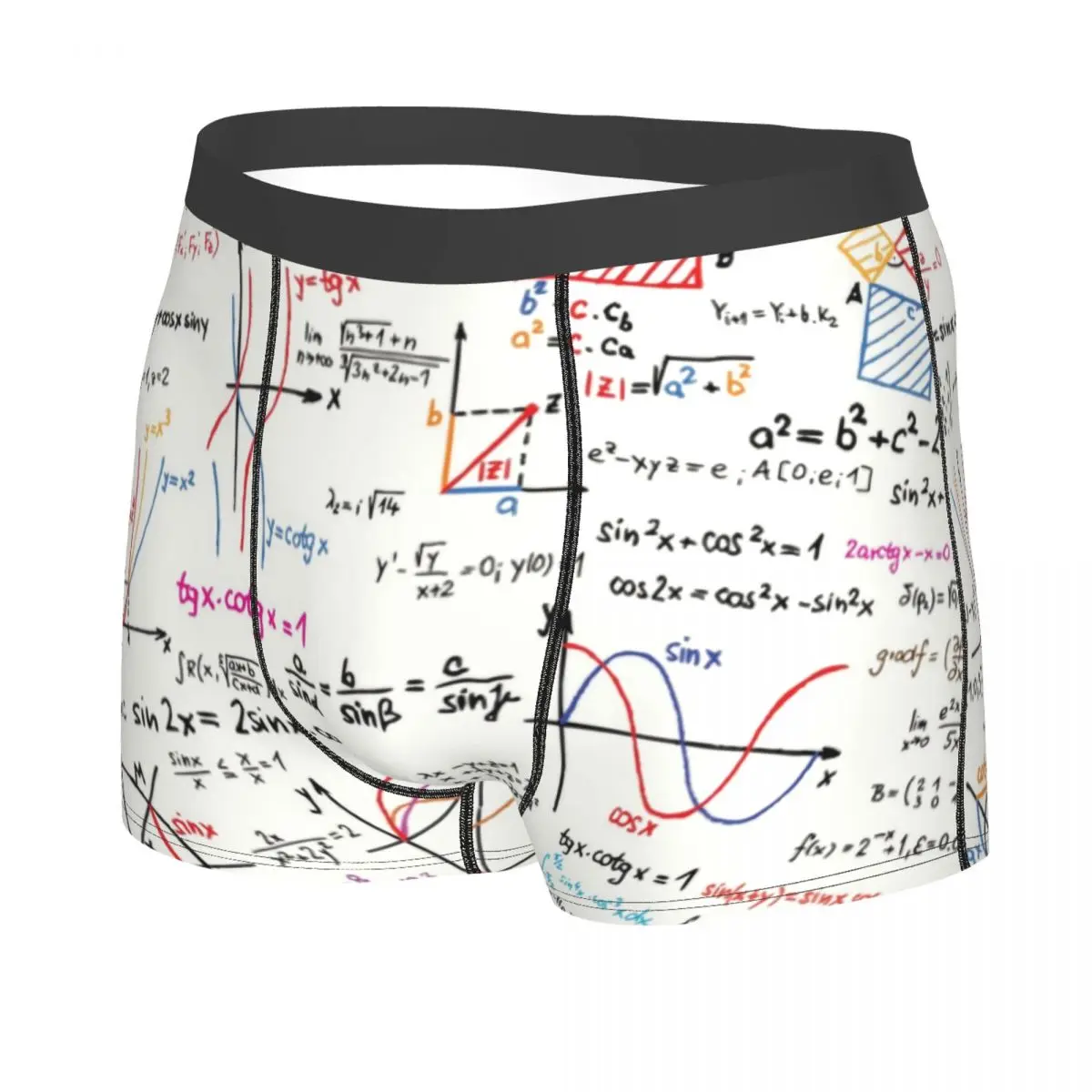 Male Fashion Mathematics Formulas Math Numbers Underwear Geek Science Puzzle Boxer Briefs Breathable Shorts Panties Underpants