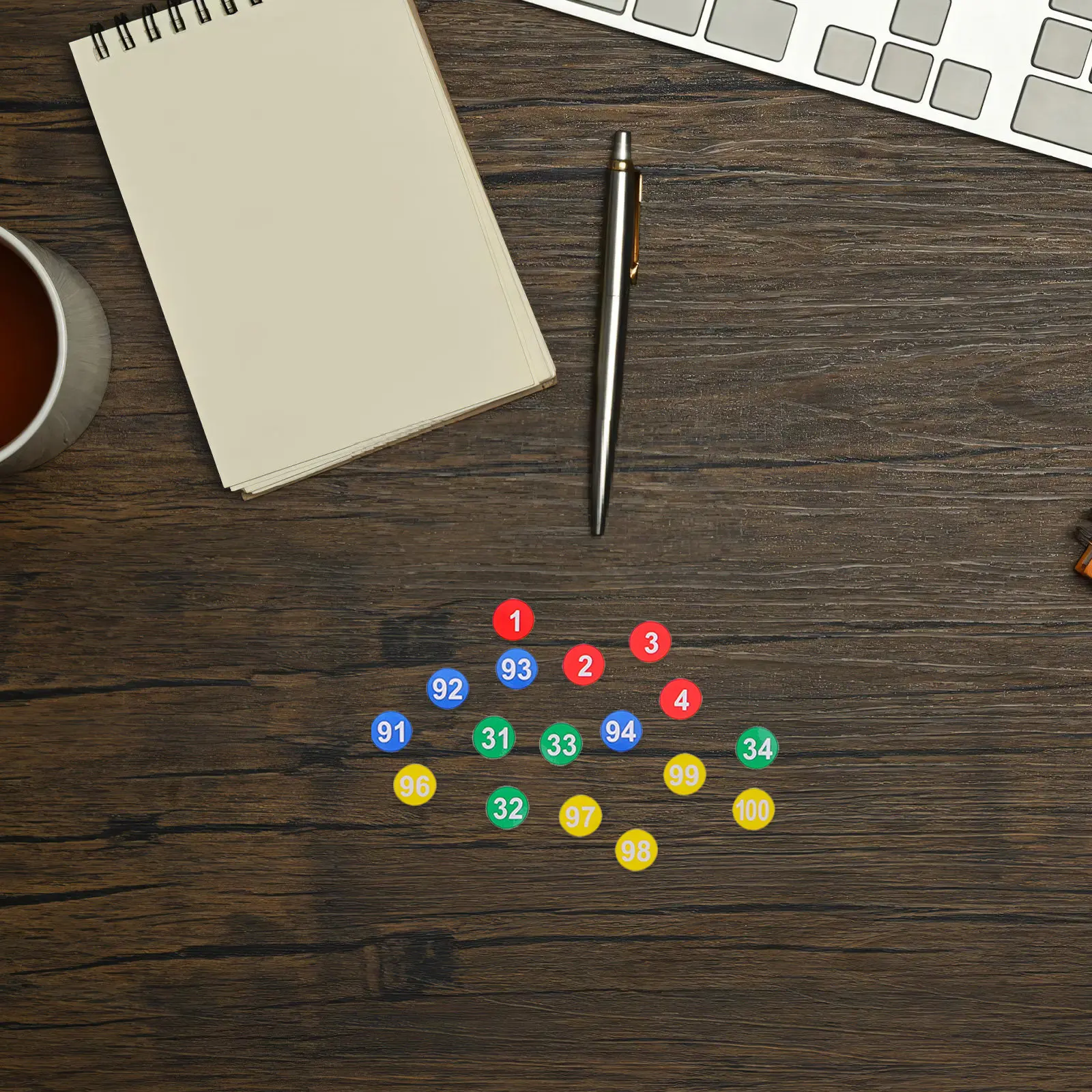 

60 Sheets Numbered Labels Color Coding Dot Stickers 10Mm Self-Adhesive Round Labels for Notebook File Planner Science Project
