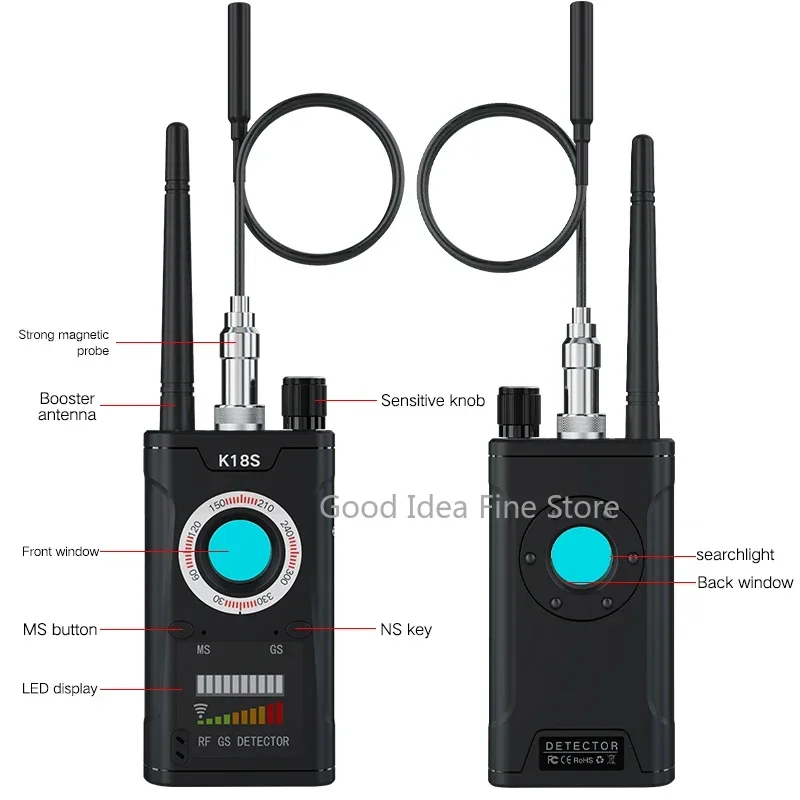 

K18s Multi-Function Security Device: GPS Tracker & RF Signal Detector for Hidden Camera/Bug, Anti-Spy Personal Alarm for Home