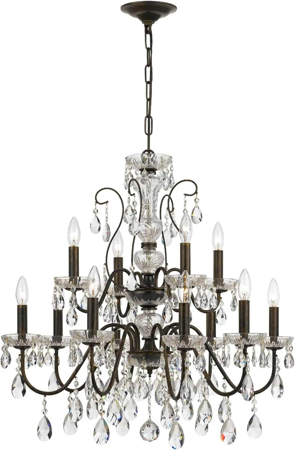 

Butler Light Clear Crystal English Bronze Chandelier for living room