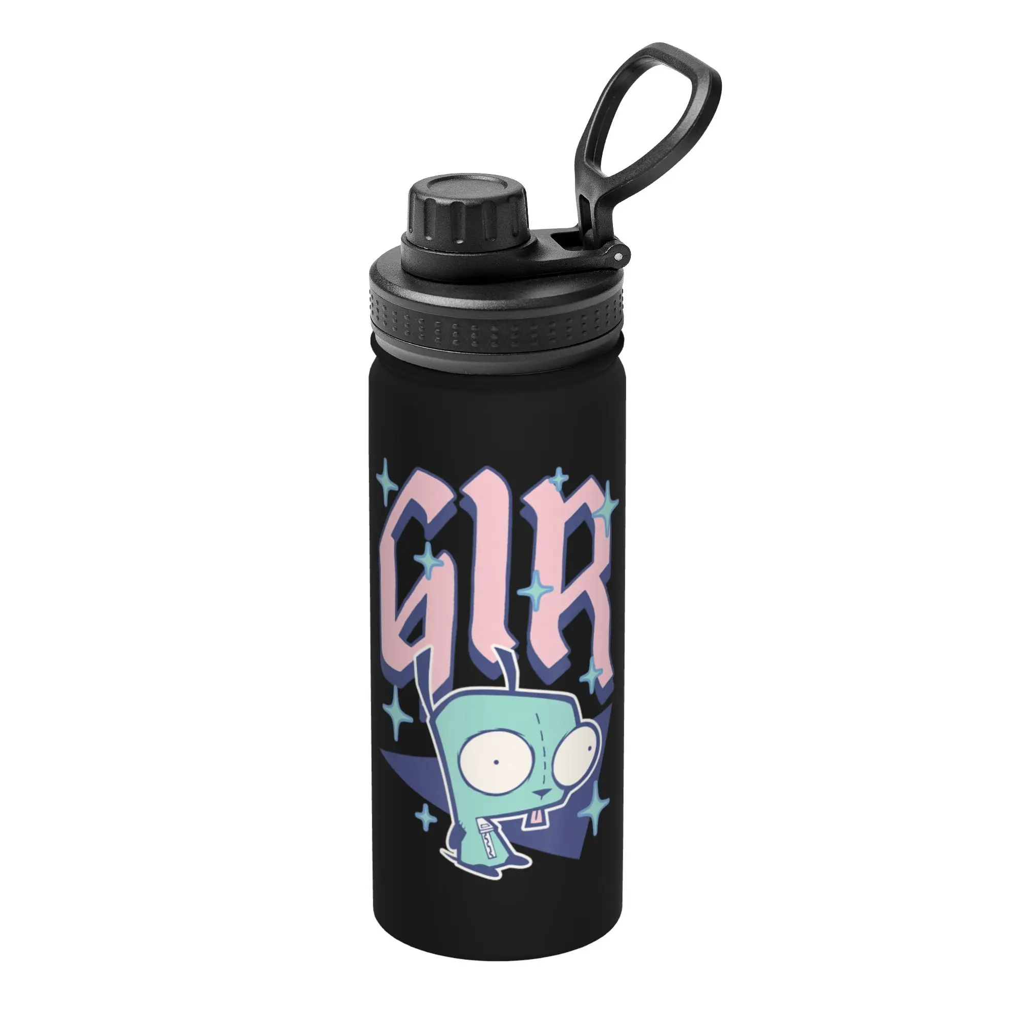 Cartoon Invaders Zim Gir 18OZ Sports Insulated Kettle  Thermal Cup Stainless Steel Smoothie Tea Mugs Hot Cold Drink