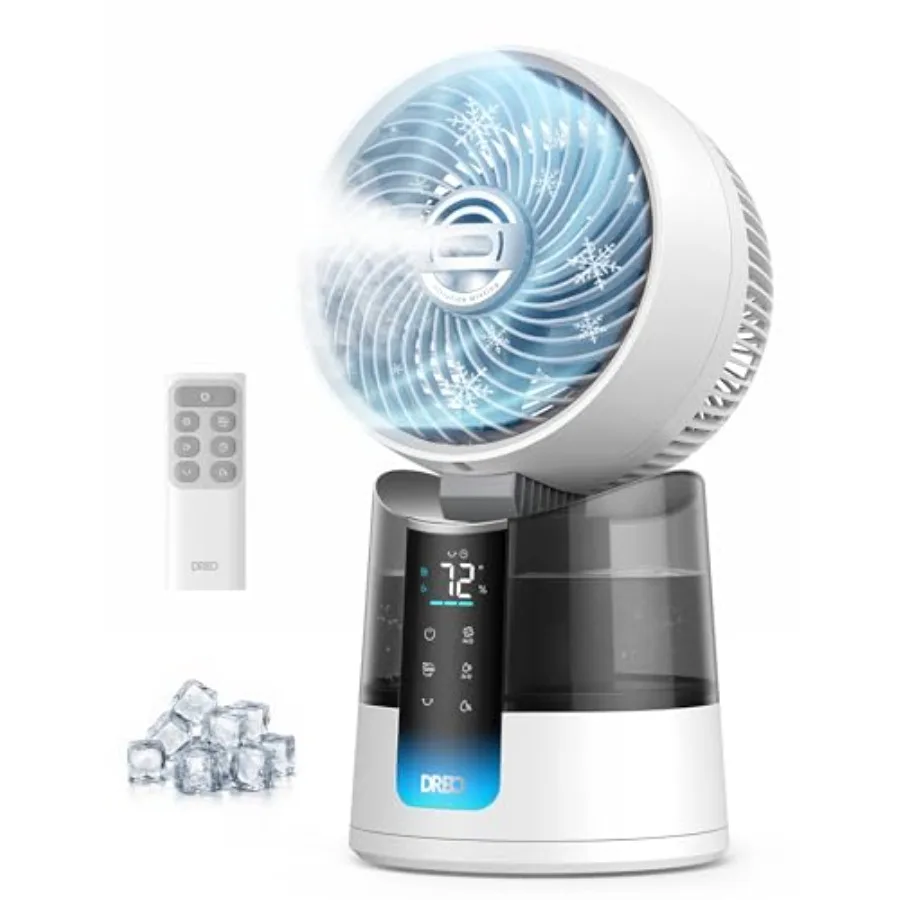 

TurboCool Misting Fan 516, 5 Drop Cooling Fans that Blow Cold Air, 150+30 Omni-directional Oscillating, Evaporative air cooler,