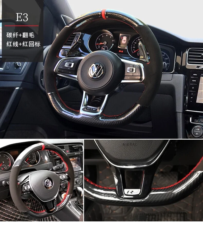 

Led Carbon Fiber Leather Car Steering Wheel Kit Fit For Volkswagen VW Golf 4 5 6 7 8 GTI R Line MK5 MK6 MK7 MK8 2015 2016 2017