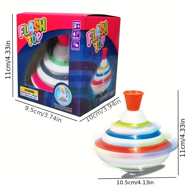 1Pcs giocattolo giroscopico sonoro e leggero, divertente pressa manuale per ruotare, giroscopio alla deriva con musica Flash colorata, giocattolo educativo per bambini