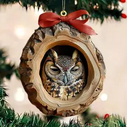 Animal Christmas Ornaments Hanging Pattern 2d Acrylic Ornament Ornament Glass New Year Christmas Tree Toy