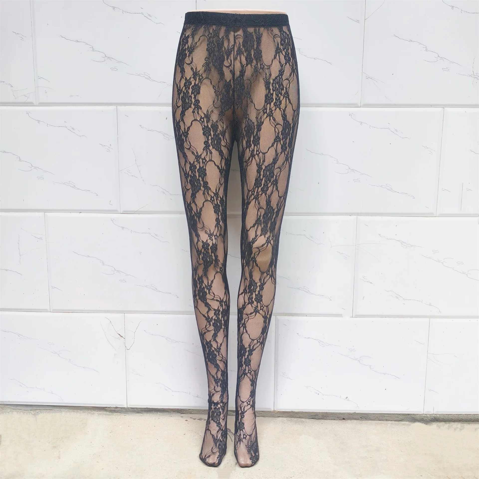2026 Summer Fashion Floral Rose Crochet Lace Pantyhose High Stretch Mesh Leggings Slim Fit Sexy Sheer Hosiery Outerwear Trendy