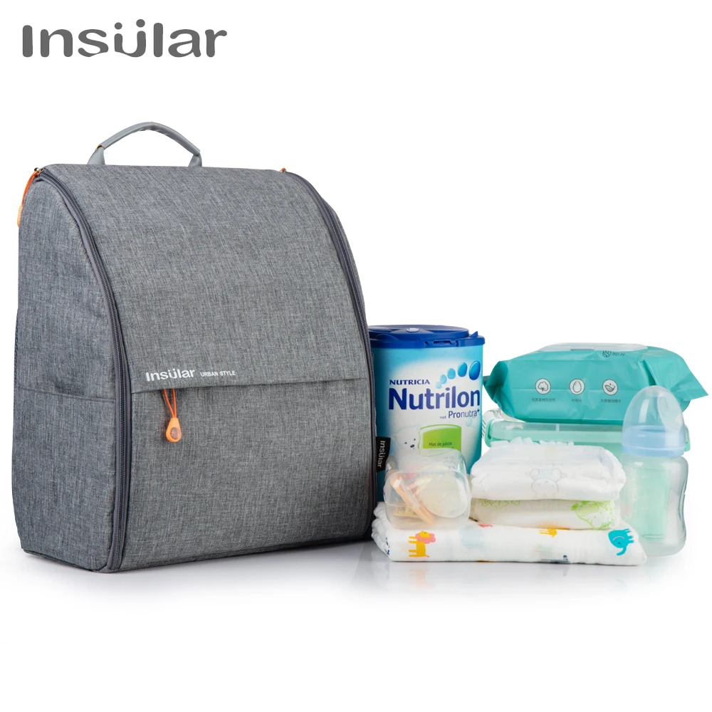 Insular Mommy Diaper Bag Large Capacity Baby Nappy Bag Designer Nursing Bag Fashion Travel Backpack Baby Care Bag For Mother Kid