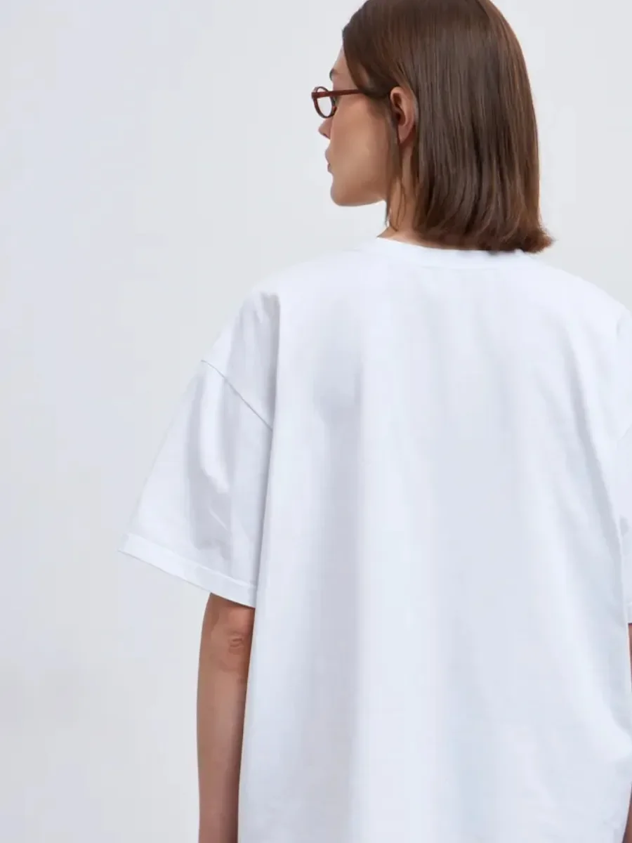 تي شيرت فني - تي شيرت برسومات الطماطم المائية - قميص أبيض أنيق كبير الحجم مصنوع من القطن بنسبة 100% لعشاق الفن وعشاق النمط المنعش #4