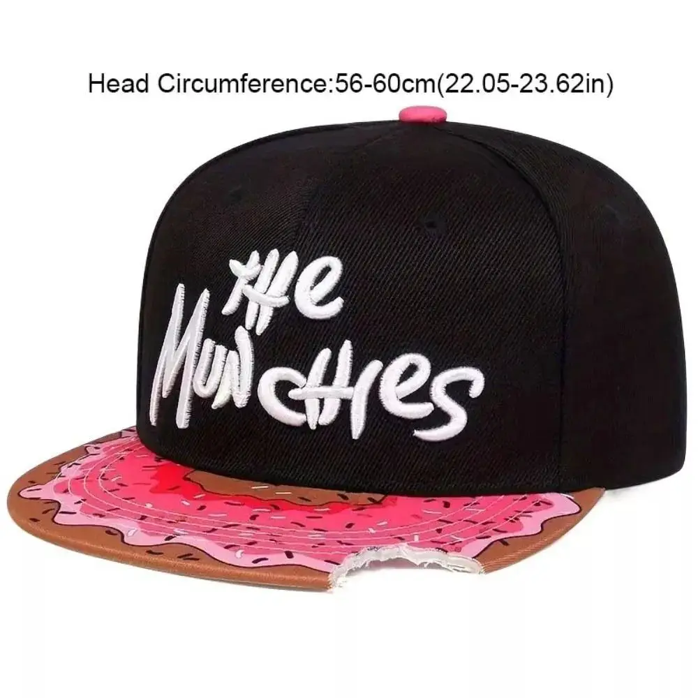 Czapka z daszkiem THE MUNCHIES Haftowane Donuty z Wycięciem Czapka Bejsbolówka Hip Hop Casual Kapelusz Przeciwsłoneczny na Zewnątrz