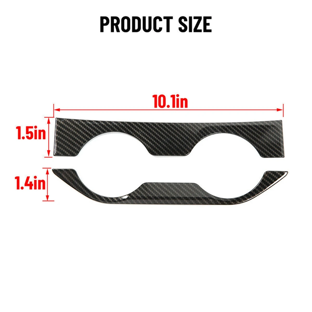 Inner Rear Water Cup Holder Frame Cover Trim ABS for Dodge Ram 1500 2018 2019 2020 2021 (Carbon