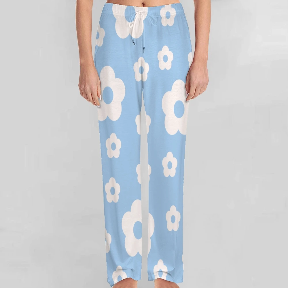 Cartoon Bloemen Schattige Pyjama Broek Heren Dames Loungebroek Superzacht Unisex Slaap Pyjama Broekje Met Zakken Trekkoord