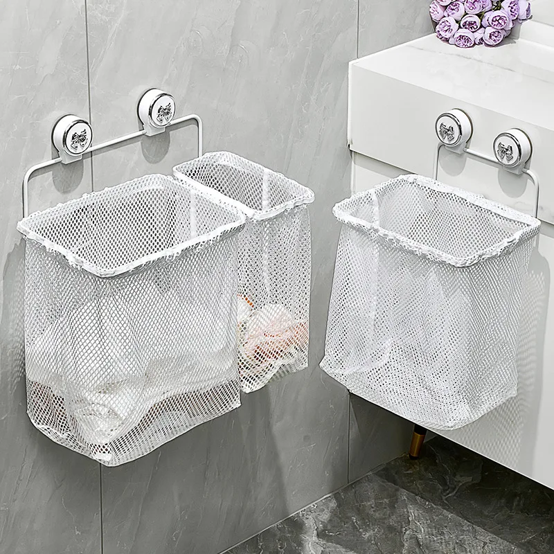 

Sucking Disc Dirty Clothes Storage Basket Breathable Mesh Hanging Bag Bathroom Clothes Laundry Storage Bag Removable Mesh Bags