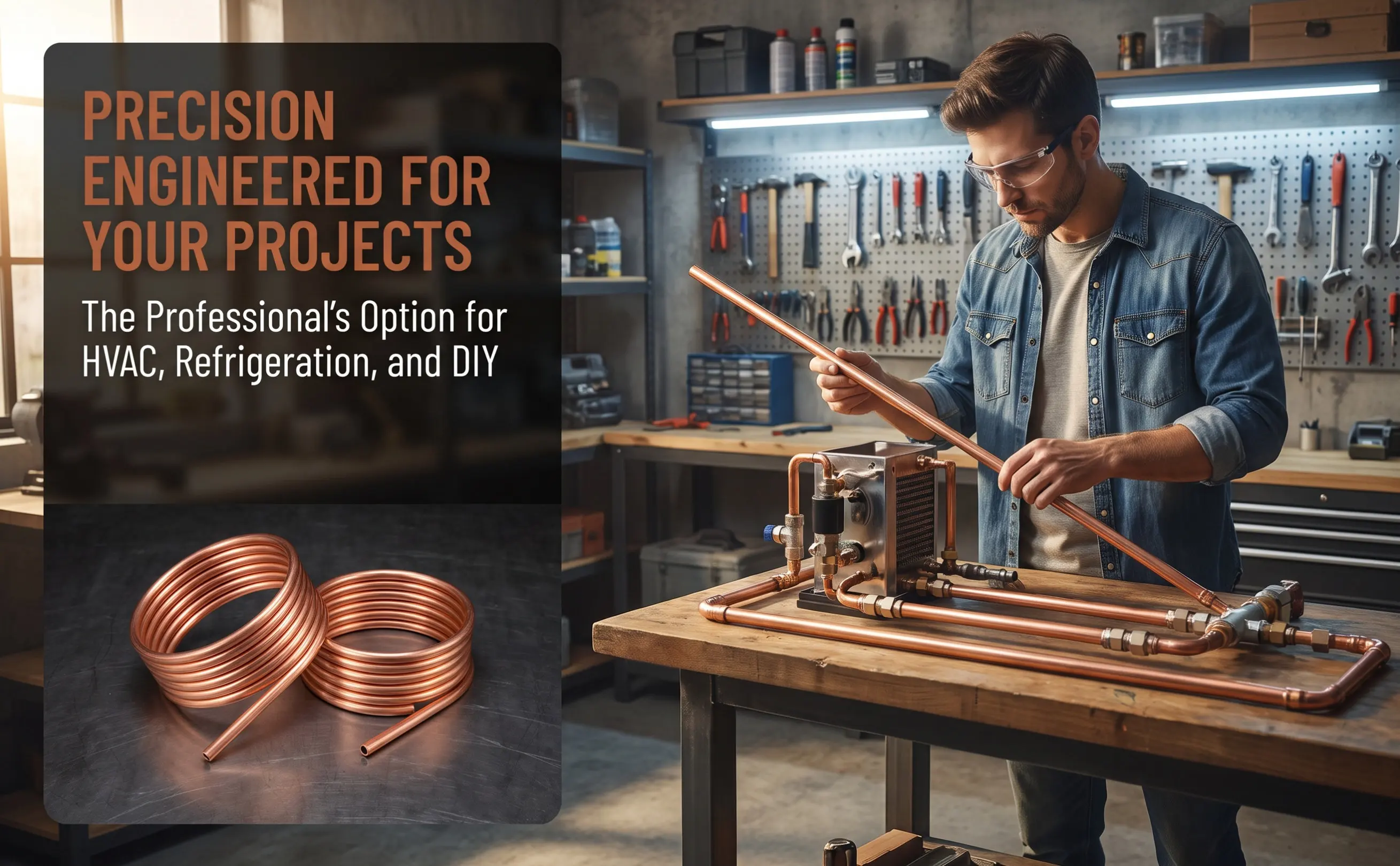Copper Tubing Coil 2 Pieces High Strength Soft Tube for Air Conditioner Freezer Refrigeration Repair