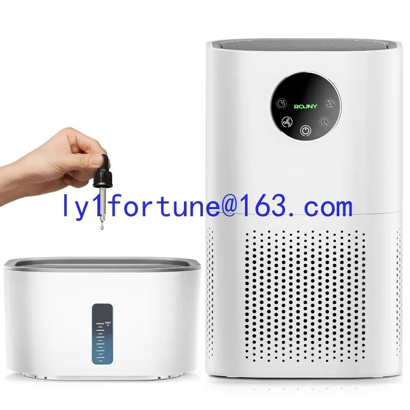 Evaporative non-fog humidifier air purifier with HEPA carbon filter, 2 in 1 silent air purifier